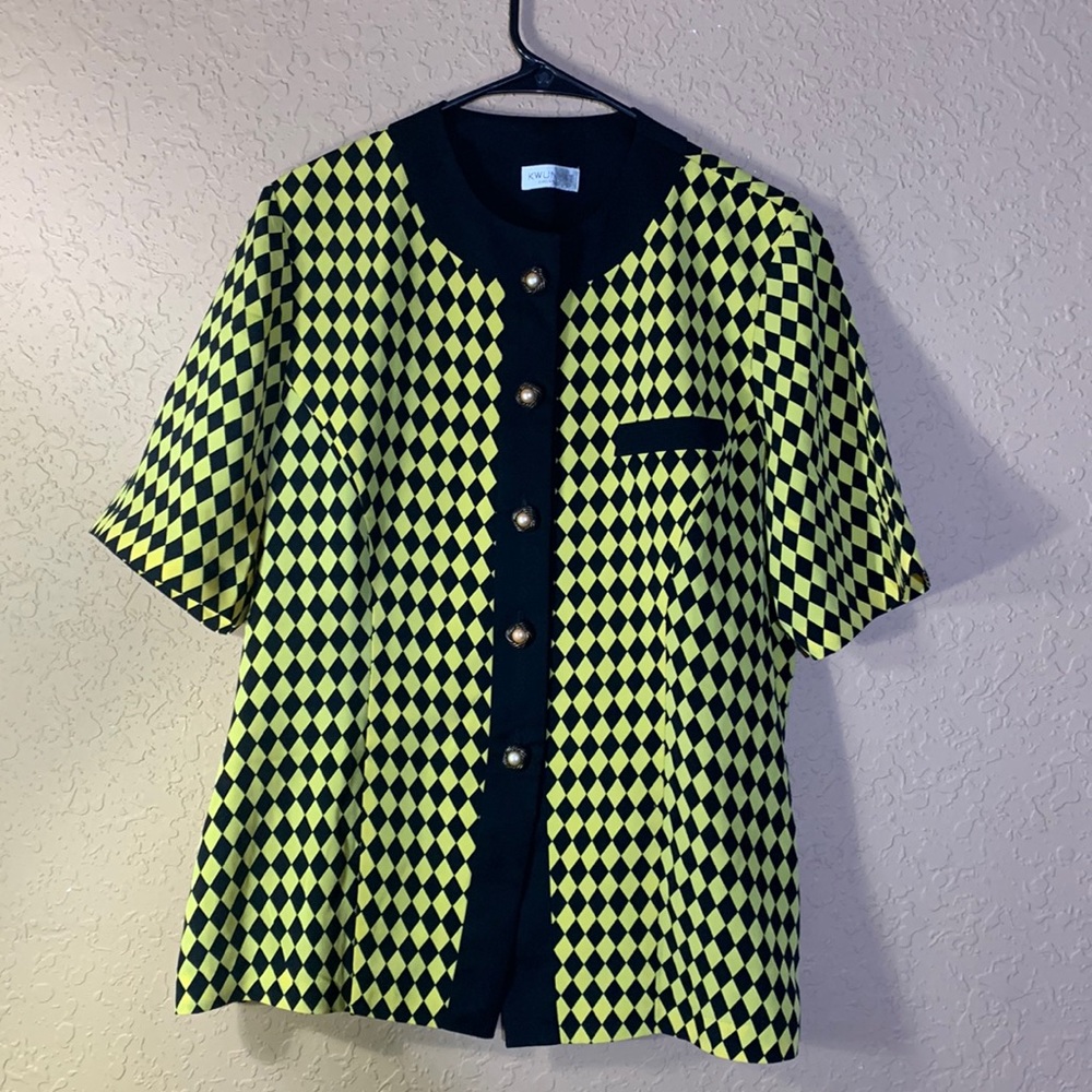 Yellow checkers blouse